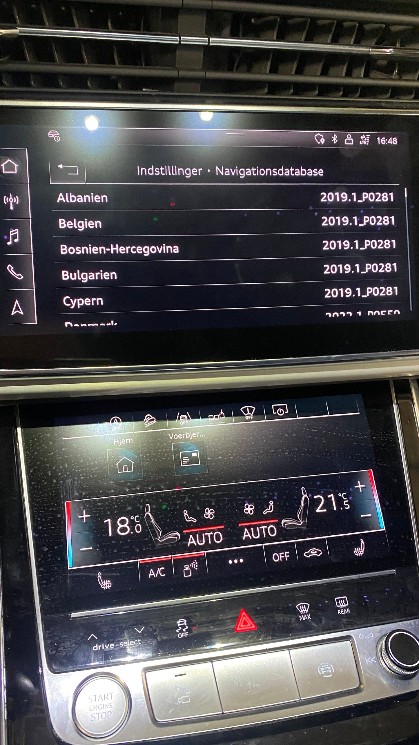 Audi MH2P MIB2P Europa 2023 kort, CarPlay (Trådløst), Android Auto, aktivering af navigation